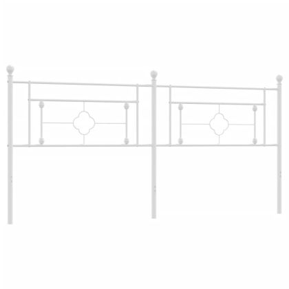 Метална резервна табла за легло, бяла, 200 см