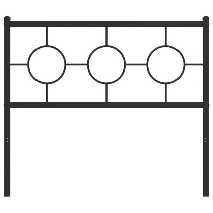 Метална резервна табла за легло, черна, 100 см