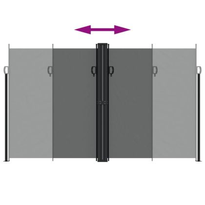 Прибираща се странична тента, антрацит, 200x1000 см