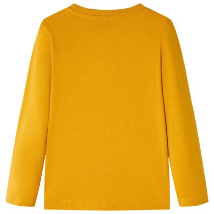 Детска тениска с дълъг ръкав, охра, 104