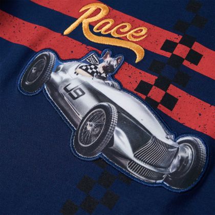 Детска тениска с дълъг ръкав, нейви, 104