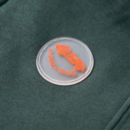 Детски суитшърт с качулка и цип, тъмнозелен, 92