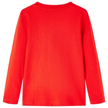 Детска тениска с дълъг ръкав, червена, 116