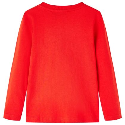 Детска тениска с дълъг ръкав, червена, 128