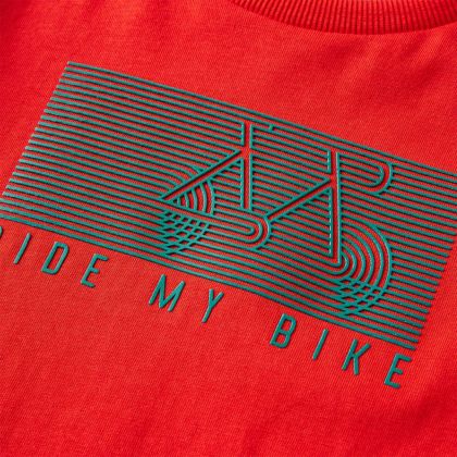 Детска тениска с дълъг ръкав, червена, 128