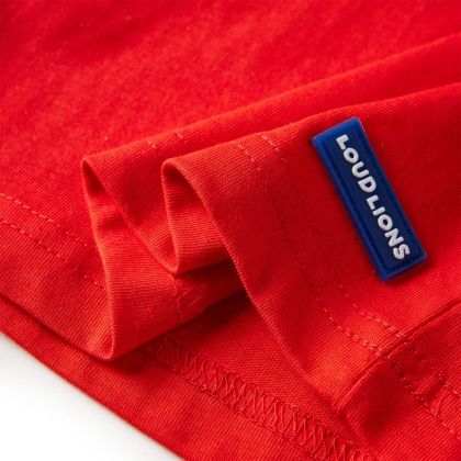 Детска тениска с дълъг ръкав, червена, 128