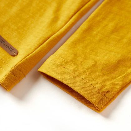 Детска тениска с дълъг ръкав, охра, 128