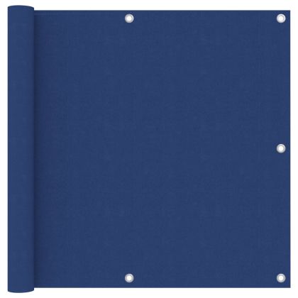 Балконски параван, син, 90x600 см, плат оксфорд