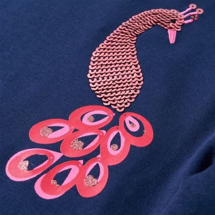 Детска тениска с дълъг ръкав, нейви синьо, 128