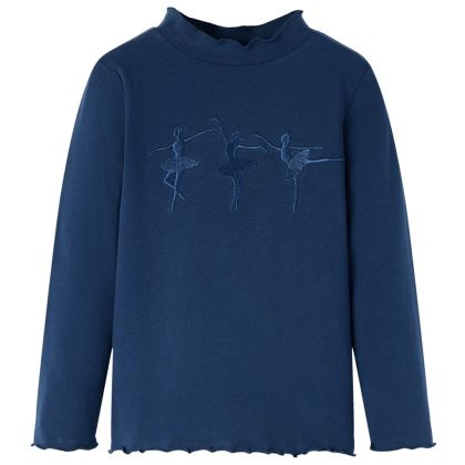 Детска тениска с дълъг ръкав, нейви синьо, 128