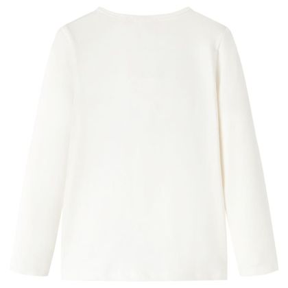 Детска тениска с дълъг ръкав, екрю, 128
