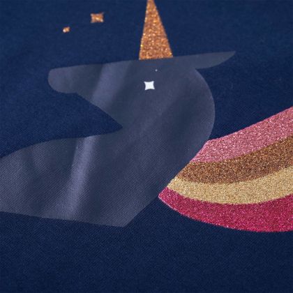 Детска тениска с дълъг ръкав, нейви, 128