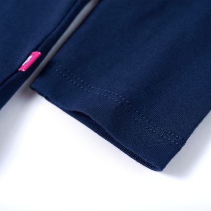 Детска тениска с дълъг ръкав, нейви, 128