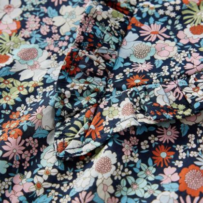 Детска риза с дълъг ръкав, тъмносиньо, 128