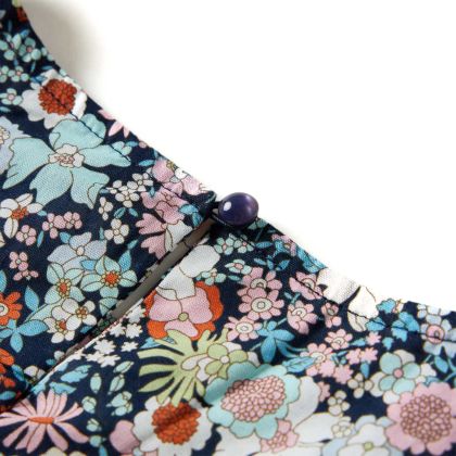 Детска риза с дълъг ръкав, тъмносиньо, 128