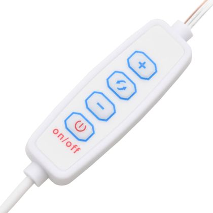 Комплект тоалетка с LED, бяла, инженерно дърво