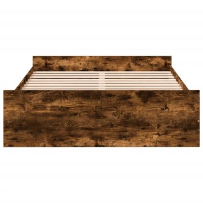 Рамка за легло с чекмедже опушен дъб 135x190 см инженерно дърво