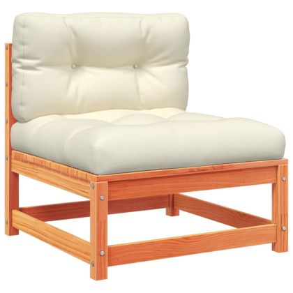 Градински комплект диван с възглавници, 9 части, восъчнокафяв