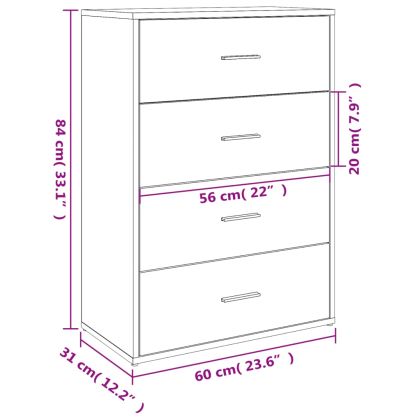 Бюфет бетонно сив 60x31x84 см инженерно дърво