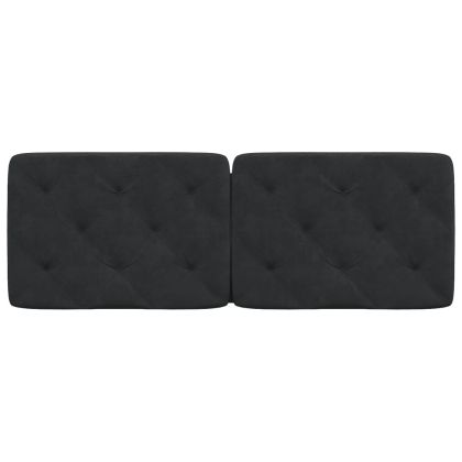 Мека табла за легло, черна, 140 см, кадифе