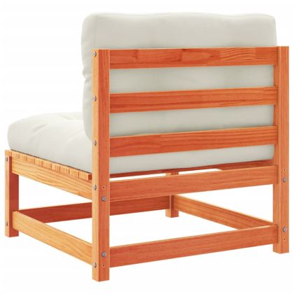 Градински комплект диван с възглавници, 8 части, восъчнокафяв