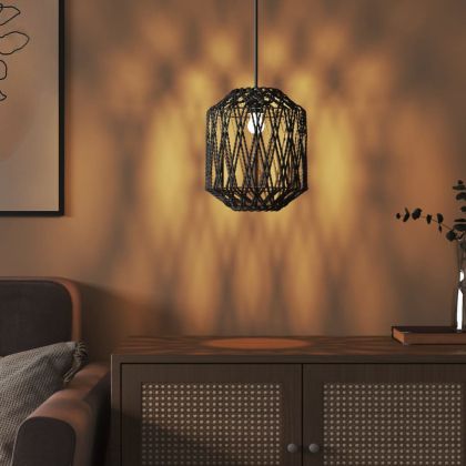 Абажур черен Ø23x28 см желязо и хартия