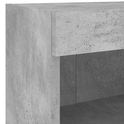 ТВ стенни модули с LED, 7 части, бетонно сиви, инженерно дърво