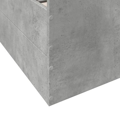 Рамка за легло с чекмеджета, бетонно сива, 135x190 см