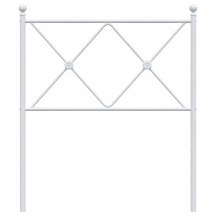 Метална резервна табла за легло, бяла, 75 см