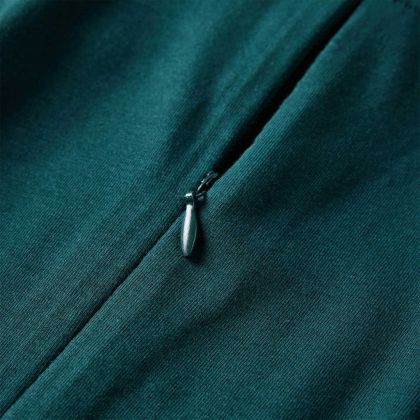 Детска рокля с дълъг ръкав, тъмнозелена, 128