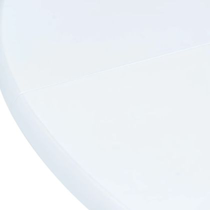 Трапезен комплект от 5 части, масивна каучукова дървесина, бял