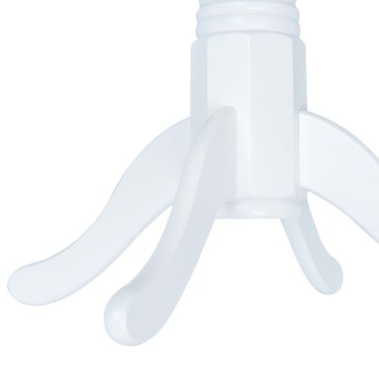 Трапезен комплект от 5 части, масивна каучукова дървесина, бял