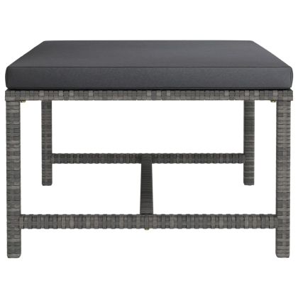 Градински лаундж комплект с възглавници 12 части полиратан сив