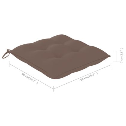 Градински трапезни столове с възглавници, 3 бр, акация масив