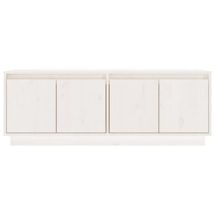 ТВ шкаф, бял, 110x34x40 см, бор масив