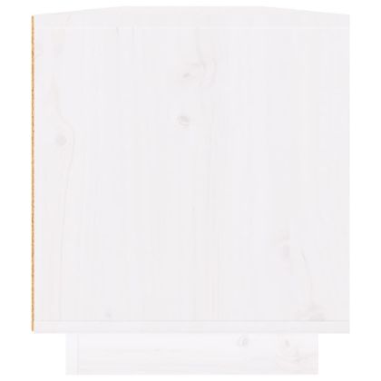 ТВ шкаф, бял, 110x34x40 см, бор масив