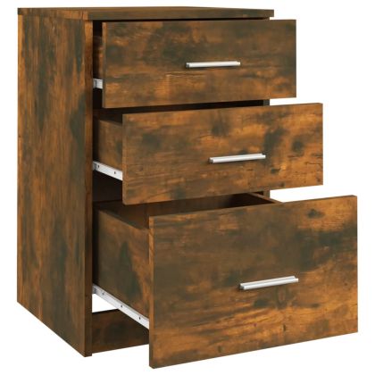 Нощно шкафче, Опушен дъб, 40x40x63 см, инженерно дърво