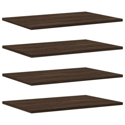 Стенни рафтове 4 бр кафяв дъб 60x40x1,5 см инженерно дърво