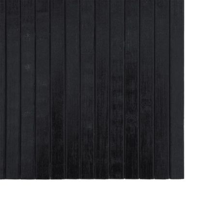 Килим, правоъгълен, черен, 70x500 см, бамбук