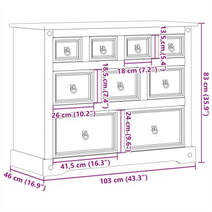 Скрин Corona, 101x45x82 см, бор масив