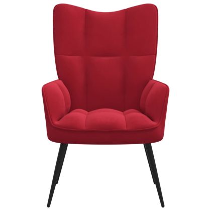 Релаксиращ стол, виненочервен, кадифе