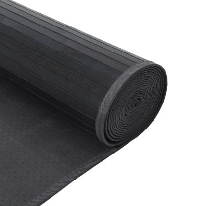 Килим, правоъгълен, сив, 100x200 см, бамбук