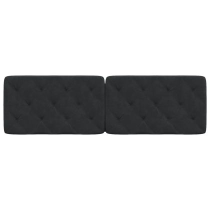 Мека табла за легло, черна, 160 см, кадифе