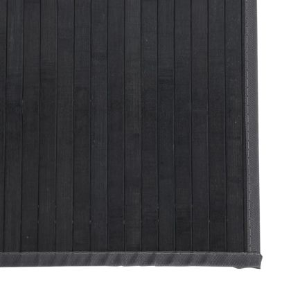 Килим, правоъгълен, сив, 100x500 см, бамбук