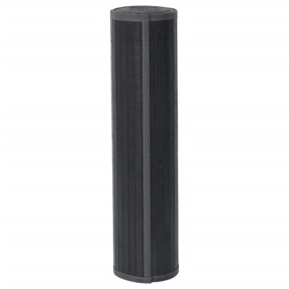 Килим, правоъгълен, сив, 80x1000 см, бамбук