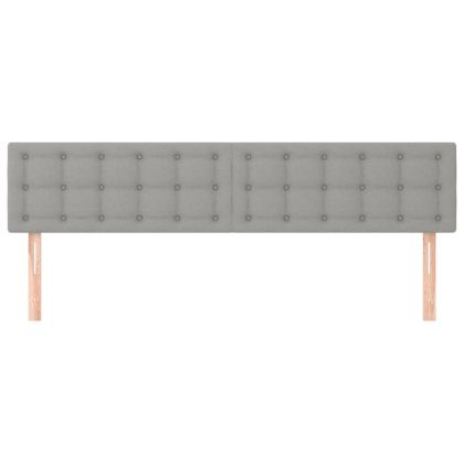 Горни табли за легло, 2 бр, светлосиви,90x5x78/88 см, плат