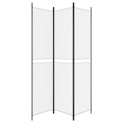 Параван за стая, 3 панела, бял, 150x220 см, плат