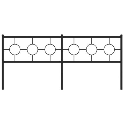 Метална резервна табла за легло, черна, 200 см