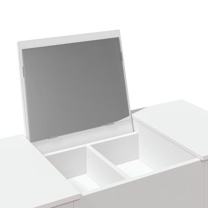 Тоалетка с огледало, бяла, 100x45x76 см