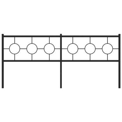 Метална резервна табла за легло, черна, 193 см
